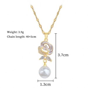 Stainless Steel Jewelry Set Non Fade Court-style Pearl Flower Necklace Earring Ring Women Clavicle <b>Chain</b> Choker Charm Jewelry - Product Image 6