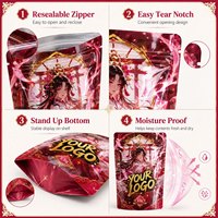 Sachet Mylar personnalisé 3,5g Za Pack avec logo personnalisé, pochette brillante à fermeture éclair, emballage fantaisie Anime Girl Shrine