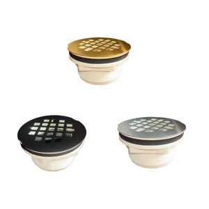 Siphon de sol rond en plastique pour salle de bain, style européen et américain, avec panneau en acier inoxydable et filtre anti-cheveux - Product Image 1