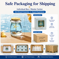 Ozean-Themen Gel-Duftkerze im Glasgefäß mit Korkdeckel, Muschel- & Seestern-Dekor, Aromatherapie-Geschenk für Zuhause & Einzelhandel