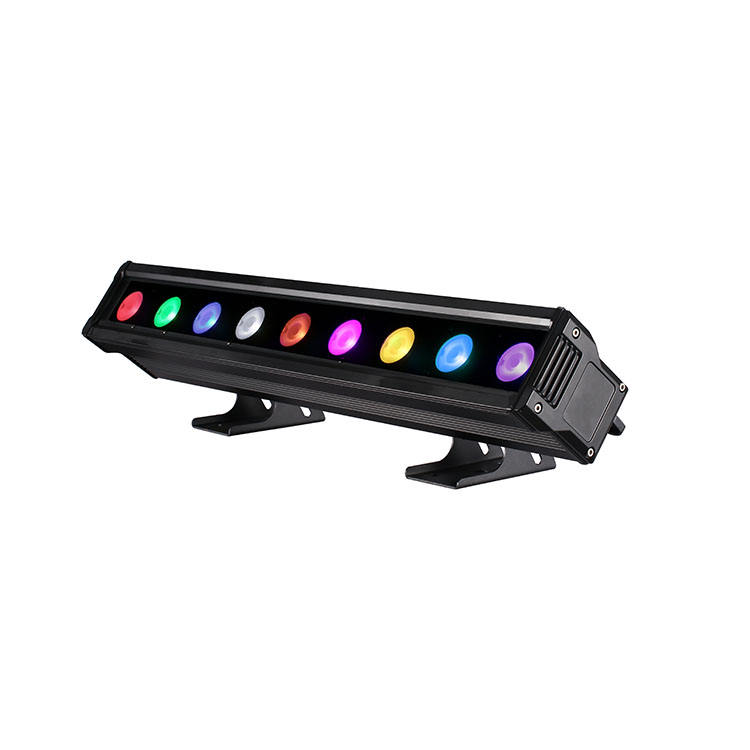 9x15W RGBWA + UV 6 en 1 LED lumière de lavage de mur étanche 120W lumière de barre linéaire RGBW projecteur extérieur pour la construction d'hôtel de jardin