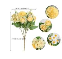 Bouquets de fleurs en soie de couleur personnalisée pour vitrine de centre commercial et décoration intérieure