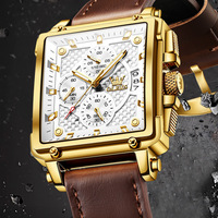 Offre Spéciale OLEVS 9925 3ATM montres étanches montre pour hommes mode carré Quartz mouvement calendrier décontracté jeunesse hommes montre de sport