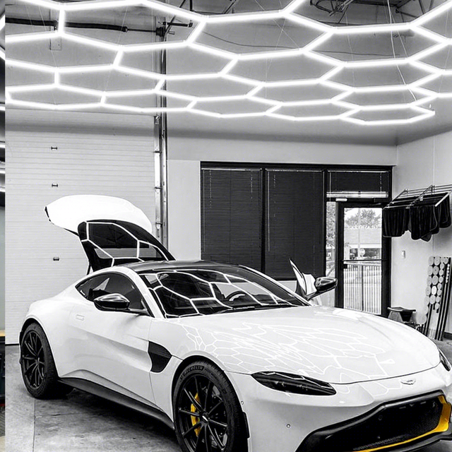 Hexagon LED Box Car Wash Detailing Honeycomb Lights Individually Working Light for Garage Luz Hexagonal Techo