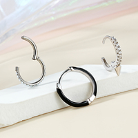 Toposh 925 argent Rock CZ Cartilage Tragus Daith anneau de nez cerceau Piercing boucle d'oreille bijoux