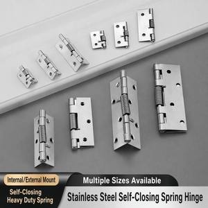 Self Closing <b>Spring</b> Hinge Automatic Folding Stainless Steel Silver for Electric Box Cabinet Wardrobe Furniture <b>Door</b> Hardware - Product Image 2