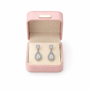 Boîte à boucles d'oreilles de luxe personnalisée en cuir PU rigide avec charnière, insert floqué, impression de logo personnalisé, prix de gros - Product Image 6