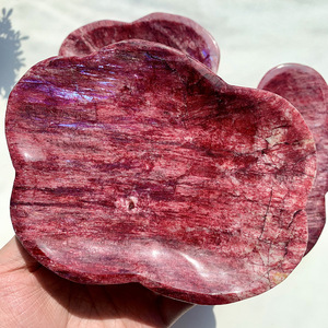 Cuenco de Piedra Lunar Roja Natural Irregular Pulido a Mano, Cuenco de Cristal Tallado a Mano para Decoración del Hogar - Product Image 2