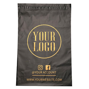 Diseño personalizado Poly Mailer Bolsas de plástico negras Impermeable Fuerte adherencia Ropa Bolsas de embalaje Logotipo impreso - Product Image 2