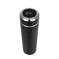 Bouteille d'eau réutilisable en acier inoxydable à double paroi avec affichage numérique de la température LED intelligent, prête à être expédiée