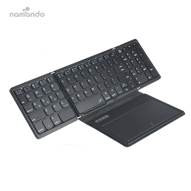 Wireless Foldable Keyboard with Stand Holder Touchpad Numeric Keypad for iPad Windows IOS Android Mac Laptop Tablet Smartphone