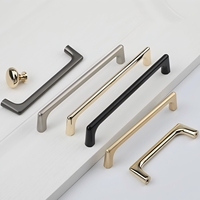 Poignée de porte moderne européenne de luxe en alliage de zinc doré Bouton de meuble monotrou pour armoires cuisine tiroirs chambre hôtels