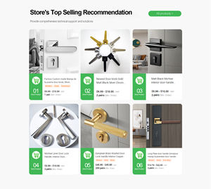 มือจับประตูโรงแรมและวิลล่าสุดหรูทันสมัยทำจากสังกะสีแม่เหล็กที่เงียบสงบสีเหลืองห่านสีทองสดใสดีไซน์แบบโบราณ - Product Image 5