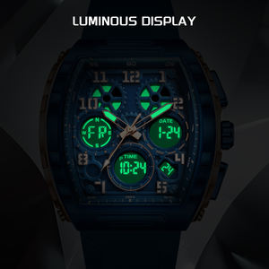 นาฬิกาข้อมือซิลิโคน FB0096อเนกประสงค์ทรงสี่เหลี่ยมผืนผ้ากันน้ำพร้อมกล่องของขวัญ - Product Image 5