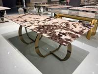 Nouvelles pieds de table de luxe en acier inoxydable poli sur mesure pour comptoirs en granit et marbre