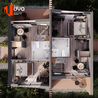 Casa Prefabricada de Acero Galvanizado Ecológica, de Ensamblaje Rápido, Modular, Pequeña, para Hotel y Residencial
