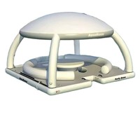 Plateforme flottante gonflable pour yacht, en PVC écologique, avec parasol, canapé, bar, tente, équipement de ponton marin, pavillon, bar aquatique, équipement d'usine