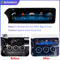Navihua, nueva pantalla táctil de 14,9 "para mercedes-benz C GLC W205 2015-2018, reproductor Multimedia de Radio para coche Android, unidad principal GPS Carplay