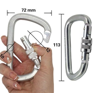 Jensan Nhà Máy Biểu Tượng Tùy Chỉnh Leo Núi Cắm Trại Leo Núi Kéo Vít Khóa 23 Kn D Hình Dạng Thép Carabiner Karabiner Móc - Product Image 6