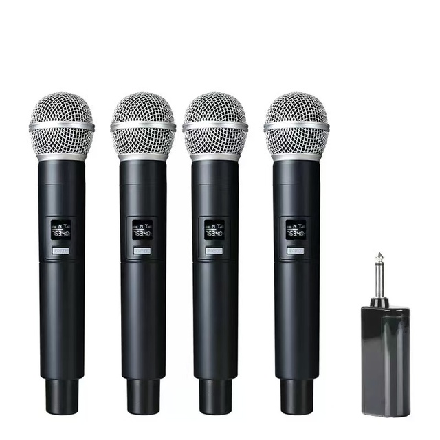 2025  Professional 4 Channel Wireless Handheld Microphones  System for Karaoke Singing  Wedding DJ