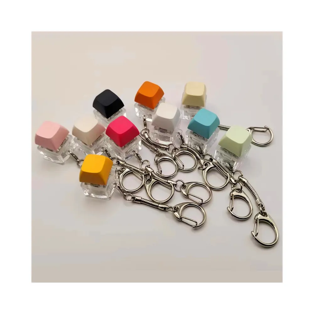 Mechanical Keyboard Tactile Keycap Switch Tester Keychain Keyboard Fidget Toys Adults with LED Light Keychain