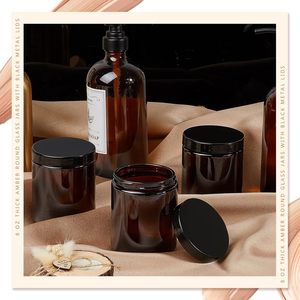 Großhandel 8 OZ Bernsteinfarbene Glas-Kerzengläser Duftkerzen-Herstellungsglas 250 ML Runde Kerzenbehälter Mit Deckel - Product Image 6