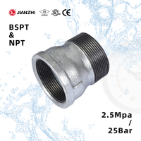 Conexión de Tubería Jianzhi Geothermal FM Iso/-bend Macho/Hembra de Acero Galvanizado y Hierro Maleable de Baja Presión Clase 150