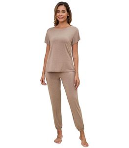 Liquidación de Stock: Conjunto de Pijama de 2 Piezas para Mujer, Color Azul Marino, Tejido Suave de Algodón y Spandex, Ropa de Dormir Casual - Product Image 5