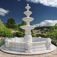 Fontaine de jardin en marbre de style européen moderne personnalisée Xinyesheng - Fabrication artisanale - Utilisation extérieure durable pour villa/hôtel - 110-230V