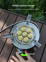 Réchaud à gaz portable d'extérieur 22000W, structure métallique séparée, cassette de butane liquéfié, cuisson, camping, réchaud à gaz