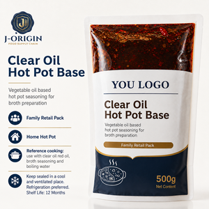Base <span class=keywords><strong>de</strong></span> Aceite Vegetal Transparente para Hot Pot, 500g, Condimento para Hot Pot Chongqing, 12 Meses <span class=keywords><strong>de</strong></span> <span class=keywords><strong>Vida</strong></span> Útil, para Restaurantes, Venta al por Menor, OEM, Marca Privada - Product Image 1
