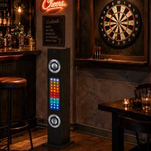 Enceinte colonne sans fil avec lumières décoratives RGB à changement de couleur pour moniteurs de studio et utilisation avec téléphone portable - Product Image 3