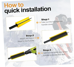 Kit de brosse rotative pour snowboard 300 mm avec poignée et axe, comprenant les 3 brosses, pour perceuse électrique - Product Image 4