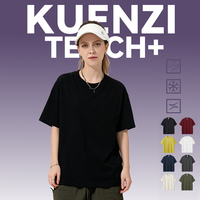 T-shirt pour femme Kuenzi surdimensionné à séchage rapide, logo personnalisé, col rond, manches courtes, 65% coton, 35% polyester, 210GSM, respirant