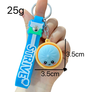 Wholesale Cute Cartoon Bun Squishy Keychain TPR Squeeze Stress Relief Fidget Toy <b>Wrist</b> <b>Strap</b> Bag Pendant Kids Gift - Product Image 5