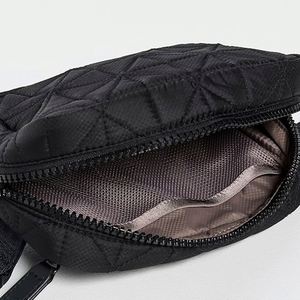 Keymay Custom Unisex Black Quilted Ripstop Fashion Waist Bags Waterproof Nylon Fanny Pack Zipper Travel Crossbody Belt Bag - Product Image 4