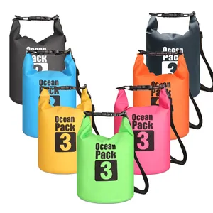 3L Waterproof Foldable Backpack Small Lightweight Carry Bags For Phone Swimming Dry Bag With Logo