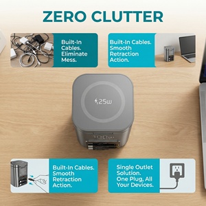 Estación de Carga Multifunción de 100W con Carga Inalámbrica Magnética Rápida de 25W para Teléfono, con Cable USB C Retráctil y Puerto USB A QC3.0 - Product Image 3