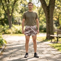 Pantalones Cortos Deportivos Transpirables MITO Ranger para Hombre, Diseño con Estampado de Mapa, Cintura Elástica con Aberturas Laterales