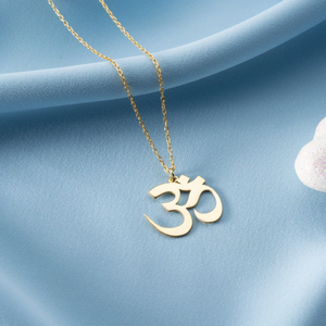 Collana con ciondolo Yoga Om alta lucidata in oro 18k alla moda gioielli indù Chakra <span class=keywords><strong>Maratha</strong></span> simbolo accessorio affascinante - Product Image 3