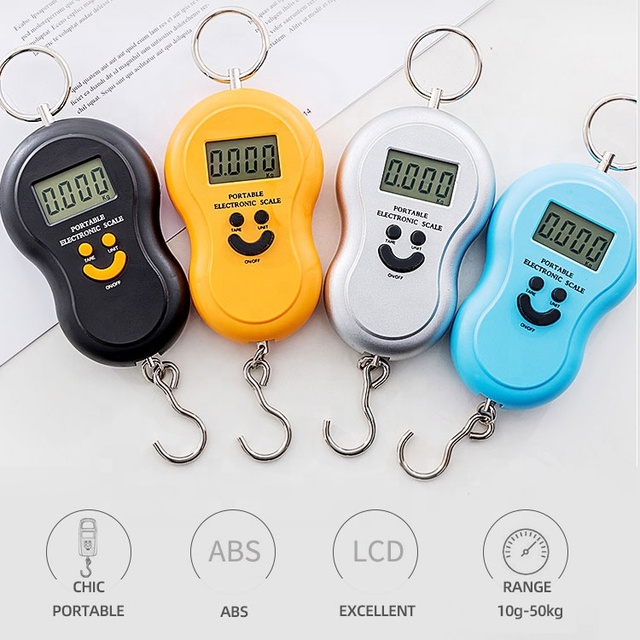 Supplier Fish Weight Scale Electronic Hanging Luggage Scale Gold 1 Piece Digital Display ABS Plastic 10g Portable Scale 50kg