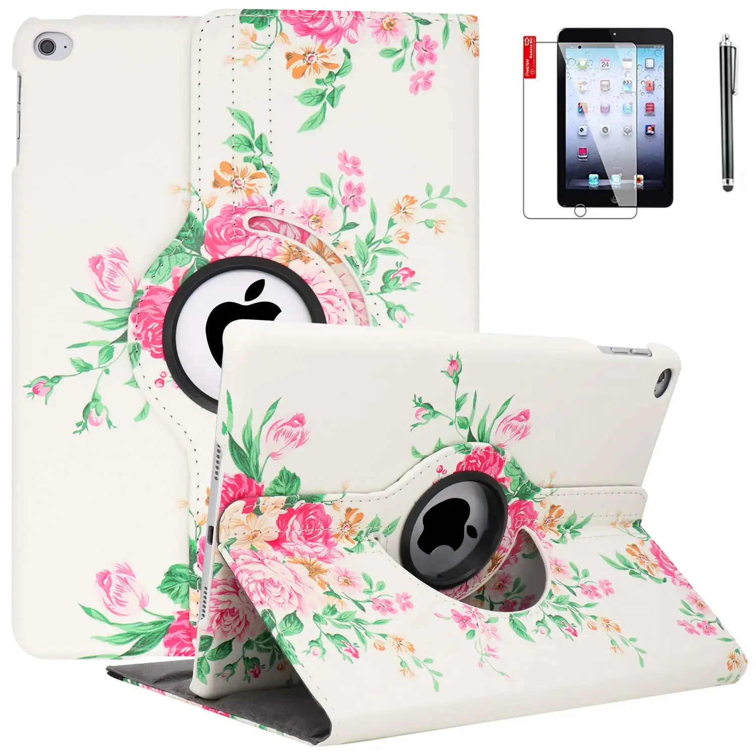 Stand Screen Protector case cover for iPad 2 3 4 case Lichee Pattern leather material Auto Sleep Wake Rotating