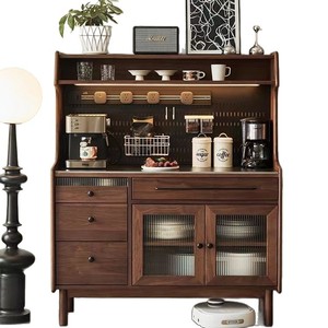 Nordic Walnut <b>Sideboard</b> Solid Wood Coffee Tea Cabinet <b>Storage</b> Living Room Cabinet - Product Image 5