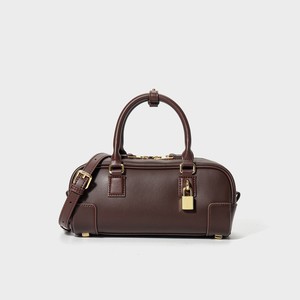 Sac bowling pour femme en cuir véritable, design <span class=keywords><strong>de</strong></span> niche, vintage, avec fermeture éclair et boucle <span class=keywords><strong>de</strong></span> verrouillage, bandoulière unique, Nouveauté 2026 - Product Image 4