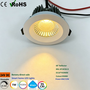 <span class=keywords><strong>Spot</strong></span> encastré intelligent anti-éblouissement 12W Benory 24V RGBW CCT 2000K-6000K Loxone PWM DMX KNX Dali Dt8 IP65 pour plafond <span class=keywords><strong>de</strong></span> <span class=keywords><strong>salle</strong></span> <span class=keywords><strong>de</strong></span> <span class=keywords><strong>bain</strong></span> - Product Image 1