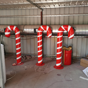 Gigantesca Decorazione Natalizia <span class=keywords><strong>in</strong></span> Fibra <span class=keywords><strong>di</strong></span> Vetro a Forma <span class=keywords><strong>di</strong></span> Bastoncino <span class=keywords><strong>di</strong></span> Zucchero per Esterni, Ideale per Centri Commerciali, Piazze e Esposizioni a Tema Immersivo Candyland - Product Image 3