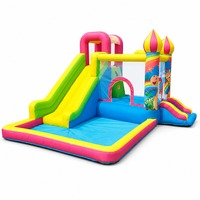 Château gonflable Noco Kids en tissu Oxford avec toboggan et piscine à balles, couleurs personnalisées, portable, pour usage domestique intérieur