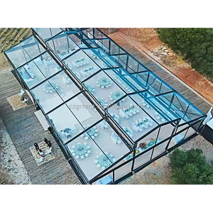 Black Aluminum Alloy and <strong>Glass</strong> Marquee Wedding Pavilion Transparent Atrium Movable Event Tent for Outdoor Use - Product Image 6