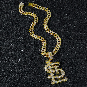 Collar con Colgante de Letras Superpuestas de Aleación Estilo Hiphop, Collares Personalizados para Hombre, Joyería de Moda al por Mayor - Product Image 3