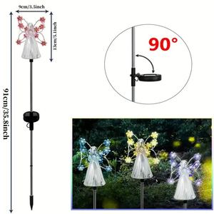 Décoration d'ange en acrylique avec lumières LED, lampes solaires à piquet pour <span class=keywords><strong>jardin</strong></span>, lumières solaires d'ange, lampes solaires de <span class=keywords><strong>jardin</strong></span> - Product Image 4